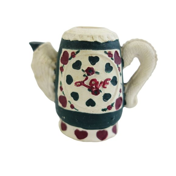 Toys Vintage Dollhouse Miniature Resin Coffee Pot Cups And Saucers